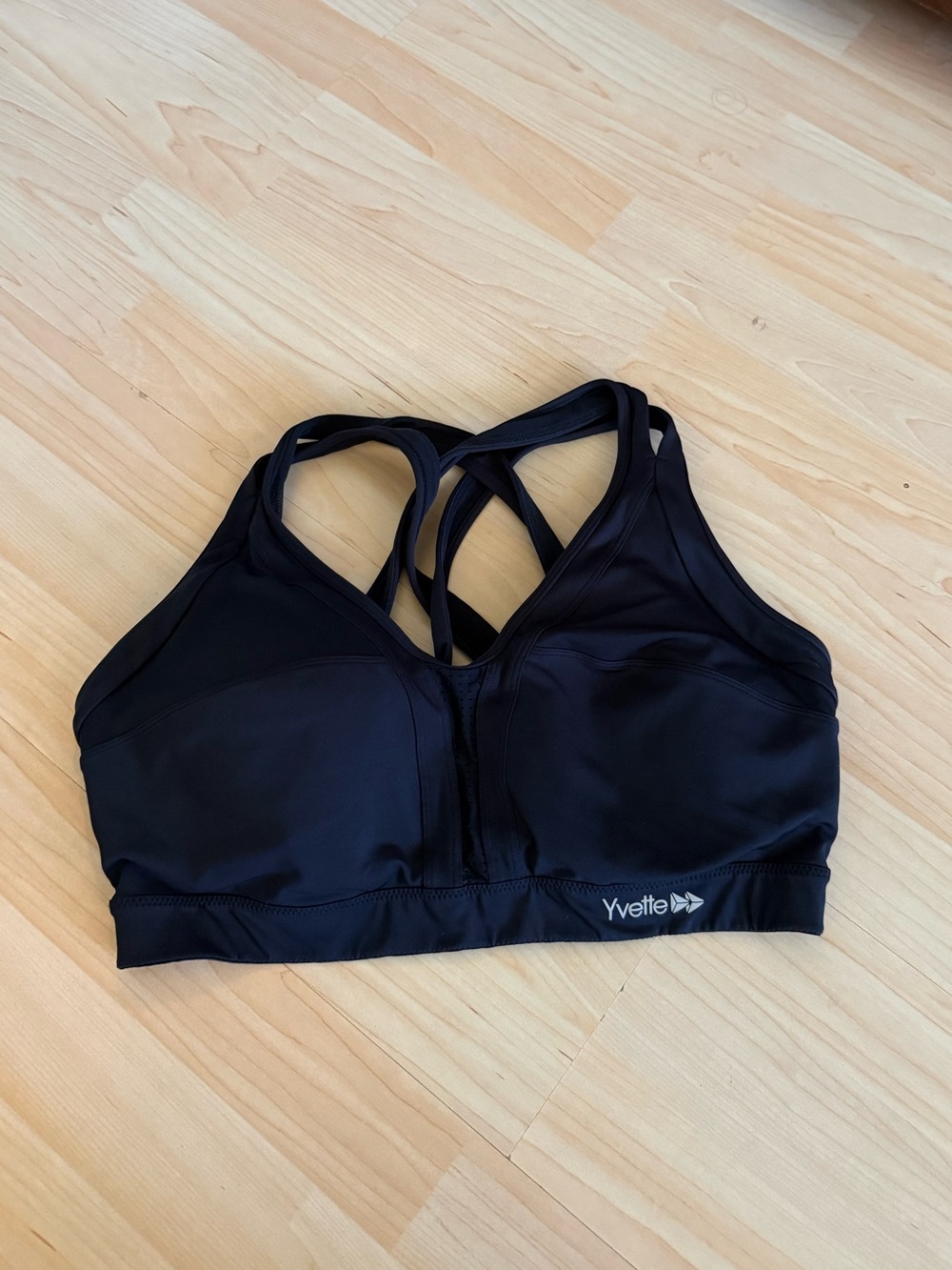 Impact sport Yvette Women's Black Sports Bra - Supportive Activewear. Size XXL+